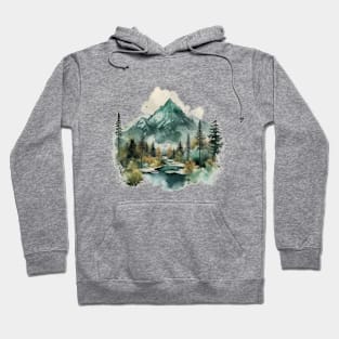 Watercolor Mountain Hoodie